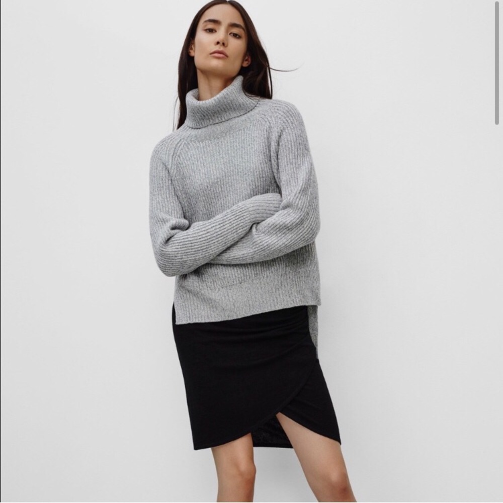 Aritzia Wilfred Free asymmetrical knit turtle neck